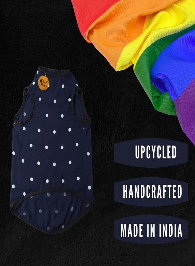 Sage Square Funky Soft Material Dog T-Shirt | Cool/Funky Print Pet | Soft Light Weight | Comfortable & Breathable Dog Clothing | Trendy Vest Outfit (XXXLarge - 30 inch) (Polka Blue) - Image 4